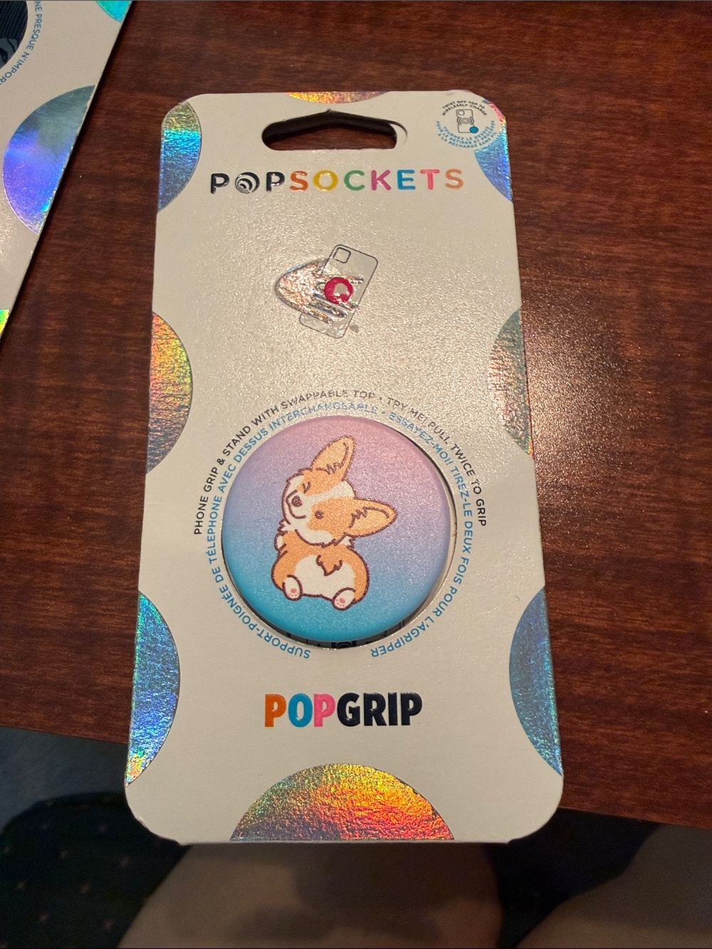 PopSocket PopGrip Corgi Phone Grip - Pastel Blue & Pink Gradient